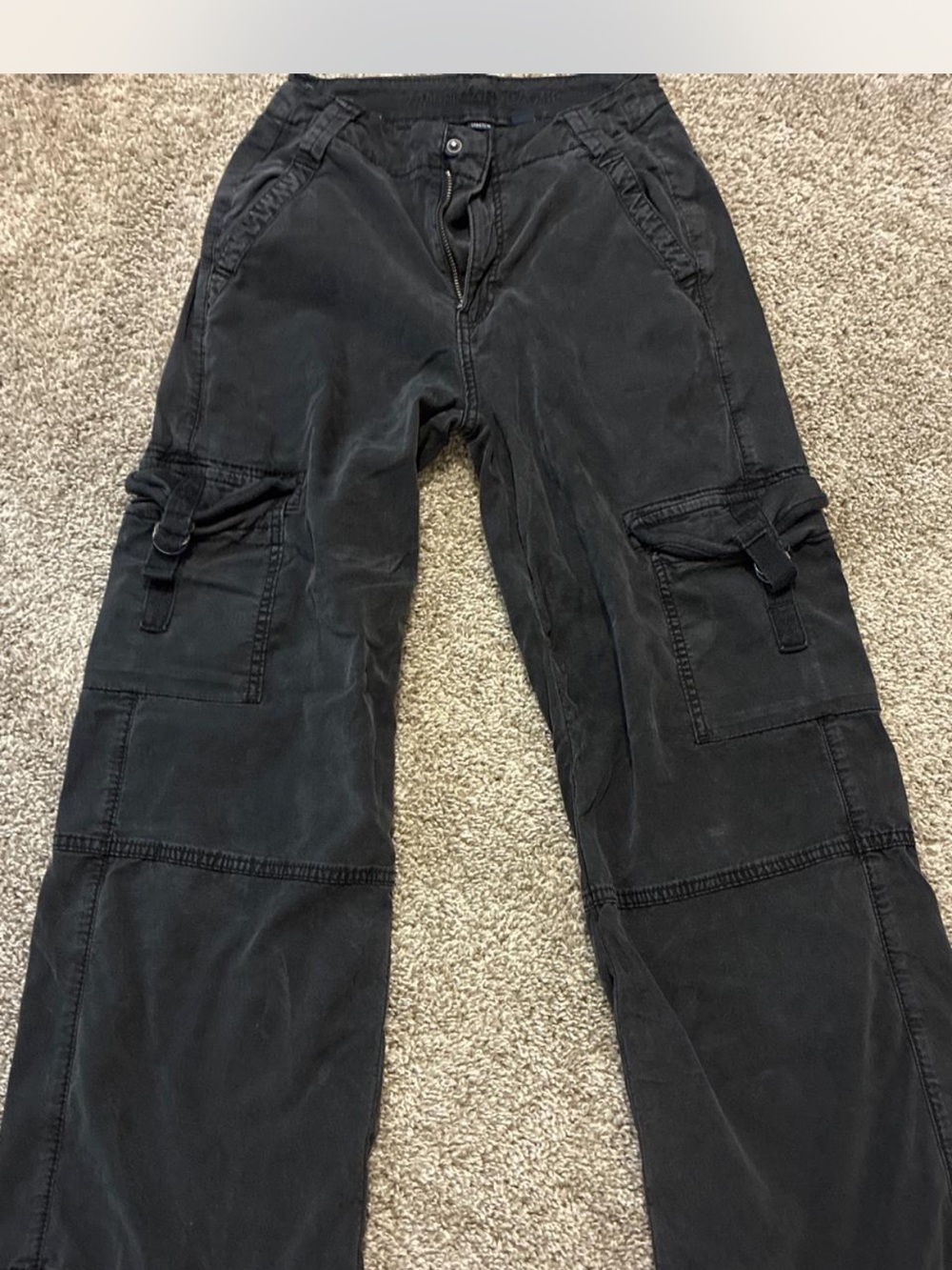 American Eagle Outfitters Black Cargo Trousers